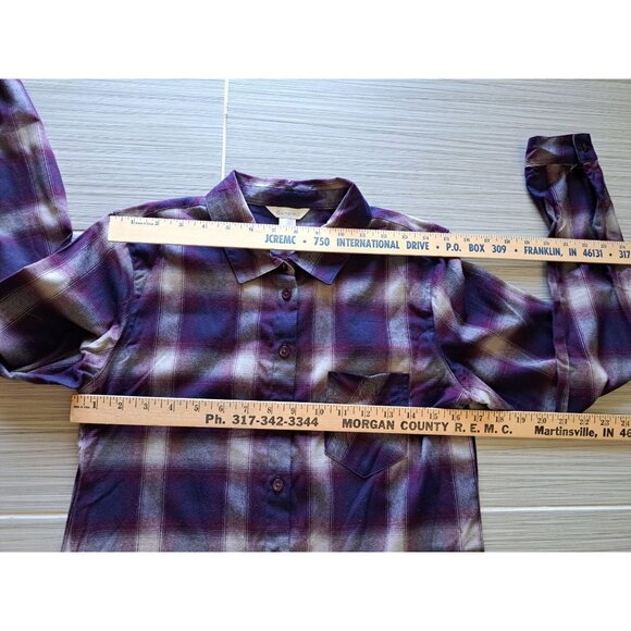 Garnet Hill Womens Plaid Button-Down Shirt Dress Size 4 Organic Pima Cotton - Picture 7 of 10